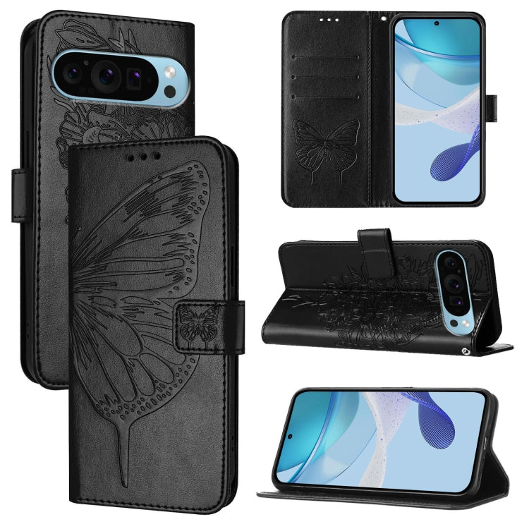 Embossed Butterfly Leather Phone Case, For Google Pixel 11 Pro XL, For Google Pixel 11 Pro / 11, For Google Pixel 10 Pro XL, For Google Pixel 10 / 10 Pro+, For Google Pixel 9a, For Google Pixel 9 Pro XL