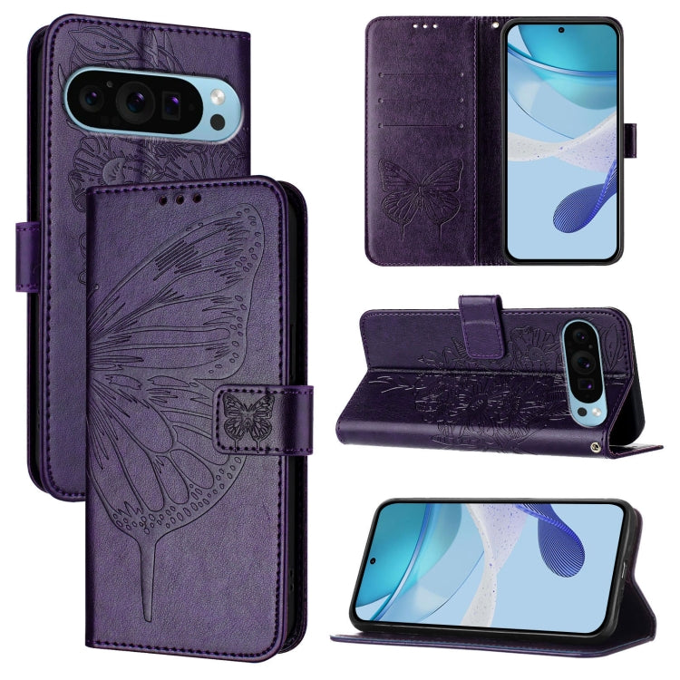 Embossed Butterfly Leather Phone Case, For Google Pixel 11 Pro XL, For Google Pixel 11 Pro / 11, For Google Pixel 10 Pro XL, For Google Pixel 10 / 10 Pro+, For Google Pixel 9a, For Google Pixel 9 Pro XL