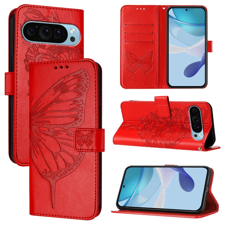 Embossed Butterfly Leather Phone Case, For Google Pixel 11 Pro XL, For Google Pixel 11 Pro / 11, For Google Pixel 10 Pro XL, For Google Pixel 10 / 10 Pro+, For Google Pixel 9a, For Google Pixel 9 Pro XL