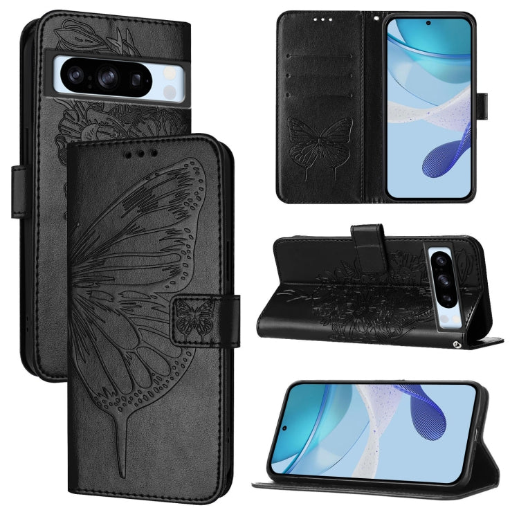 Embossed Butterfly Leather Phone Case, For Google Pixel 9 Pro, For Google Pixel 9, For Google Pixel 8a, For Google Pixel 8 Pro, For Google Pixel 8, For Google Pixel 7a