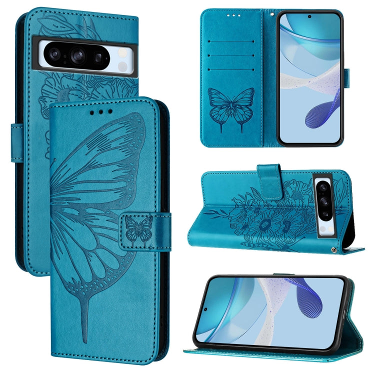 Embossed Butterfly Leather Phone Case, For Google Pixel 9 Pro, For Google Pixel 9, For Google Pixel 8a, For Google Pixel 8 Pro, For Google Pixel 8, For Google Pixel 7a