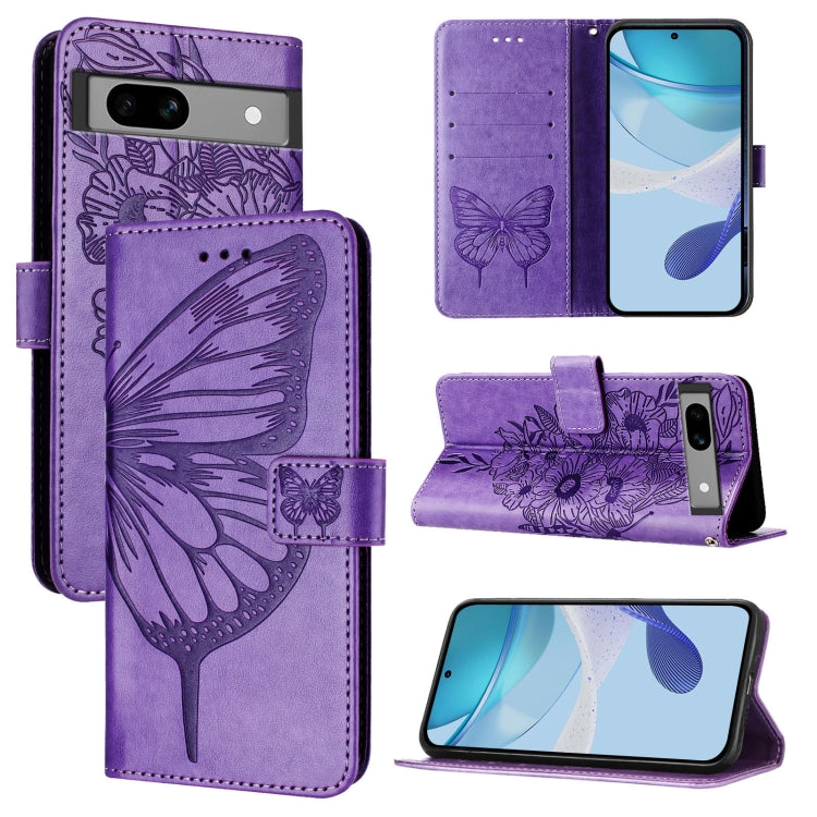 Embossed Butterfly Leather Phone Case, For Google Pixel 9 Pro, For Google Pixel 9, For Google Pixel 8a, For Google Pixel 8 Pro, For Google Pixel 8, For Google Pixel 7a
