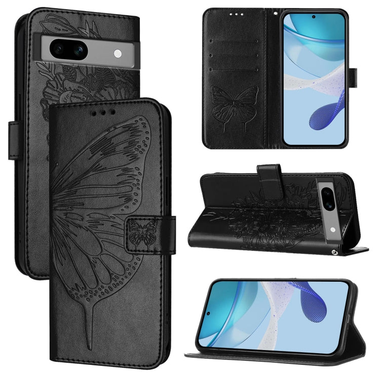 Embossed Butterfly Leather Phone Case, For Google Pixel 9 Pro, For Google Pixel 9, For Google Pixel 8a, For Google Pixel 8 Pro, For Google Pixel 8, For Google Pixel 7a
