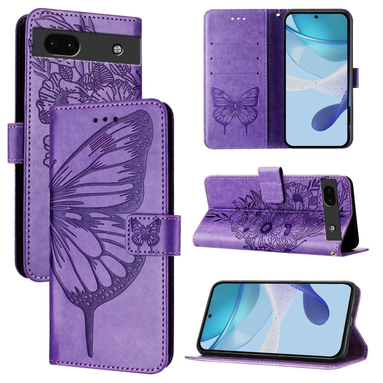 Embossed Butterfly Leather Phone Case, For Google Pixel 7 Pro, For Google Pixel 7, For Google Pixel 6a, For Google Pixel 6 Pro, For Google Pixel 6, For Google Pixel 5a 5G