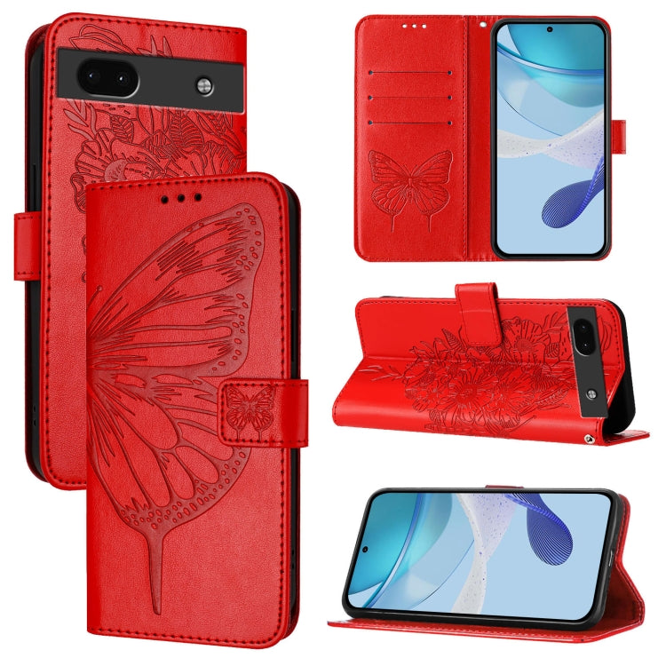 Embossed Butterfly Leather Phone Case, For Google Pixel 7 Pro, For Google Pixel 7, For Google Pixel 6a, For Google Pixel 6 Pro, For Google Pixel 6, For Google Pixel 5a 5G