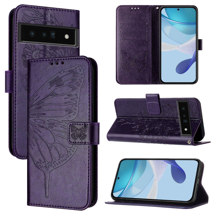 Embossed Butterfly Leather Phone Case, For Google Pixel 7 Pro, For Google Pixel 7, For Google Pixel 6a, For Google Pixel 6 Pro, For Google Pixel 6, For Google Pixel 5a 5G