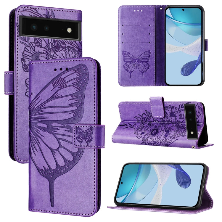 Embossed Butterfly Leather Phone Case, For Google Pixel 7 Pro, For Google Pixel 7, For Google Pixel 6a, For Google Pixel 6 Pro, For Google Pixel 6, For Google Pixel 5a 5G