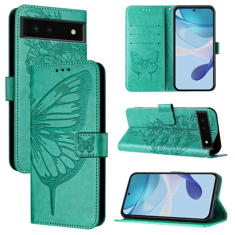 Embossed Butterfly Leather Phone Case, For Google Pixel 7 Pro, For Google Pixel 7, For Google Pixel 6a, For Google Pixel 6 Pro, For Google Pixel 6, For Google Pixel 5a 5G