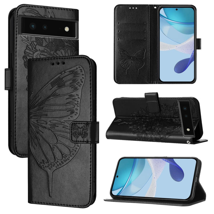 Embossed Butterfly Leather Phone Case, For Google Pixel 7 Pro, For Google Pixel 7, For Google Pixel 6a, For Google Pixel 6 Pro, For Google Pixel 6, For Google Pixel 5a 5G