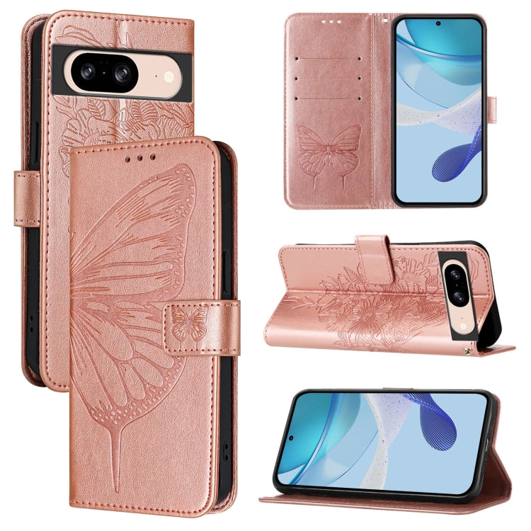 Embossed Butterfly Leather Phone Case, For Google Pixel 9 Pro, For Google Pixel 9, For Google Pixel 8a, For Google Pixel 8 Pro, For Google Pixel 8, For Google Pixel 7a