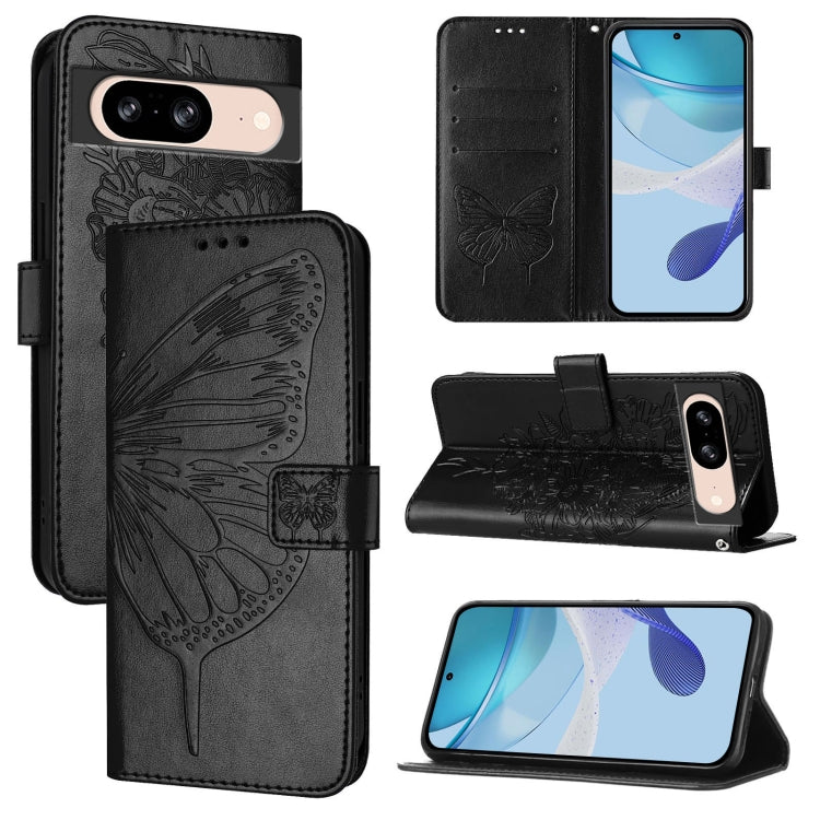 Embossed Butterfly Leather Phone Case, For Google Pixel 9 Pro, For Google Pixel 9, For Google Pixel 8a, For Google Pixel 8 Pro, For Google Pixel 8, For Google Pixel 7a
