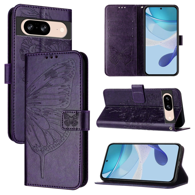 Embossed Butterfly Leather Phone Case, For Google Pixel 9 Pro, For Google Pixel 9, For Google Pixel 8a, For Google Pixel 8 Pro, For Google Pixel 8, For Google Pixel 7a