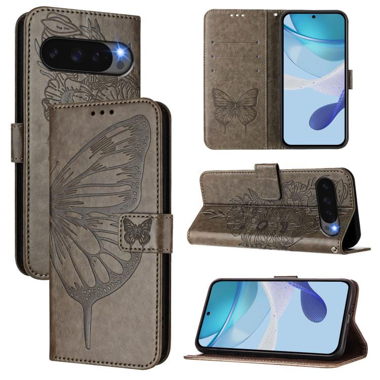Embossed Butterfly Leather Phone Case, For Google Pixel 11 Pro XL, For Google Pixel 11 Pro / 11, For Google Pixel 10 Pro XL, For Google Pixel 10 / 10 Pro+, For Google Pixel 9a, For Google Pixel 9 Pro XL