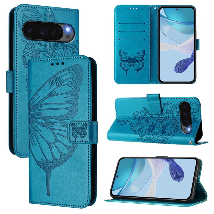 Embossed Butterfly Leather Phone Case, For Google Pixel 11 Pro XL, For Google Pixel 11 Pro / 11, For Google Pixel 10 Pro XL, For Google Pixel 10 / 10 Pro+, For Google Pixel 9a, For Google Pixel 9 Pro XL
