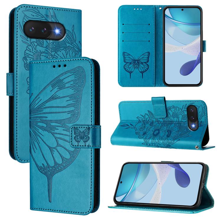 Embossed Butterfly Leather Phone Case, For Google Pixel 11 Pro XL, For Google Pixel 11 Pro / 11, For Google Pixel 10 Pro XL, For Google Pixel 10 / 10 Pro+, For Google Pixel 9a, For Google Pixel 9 Pro XL