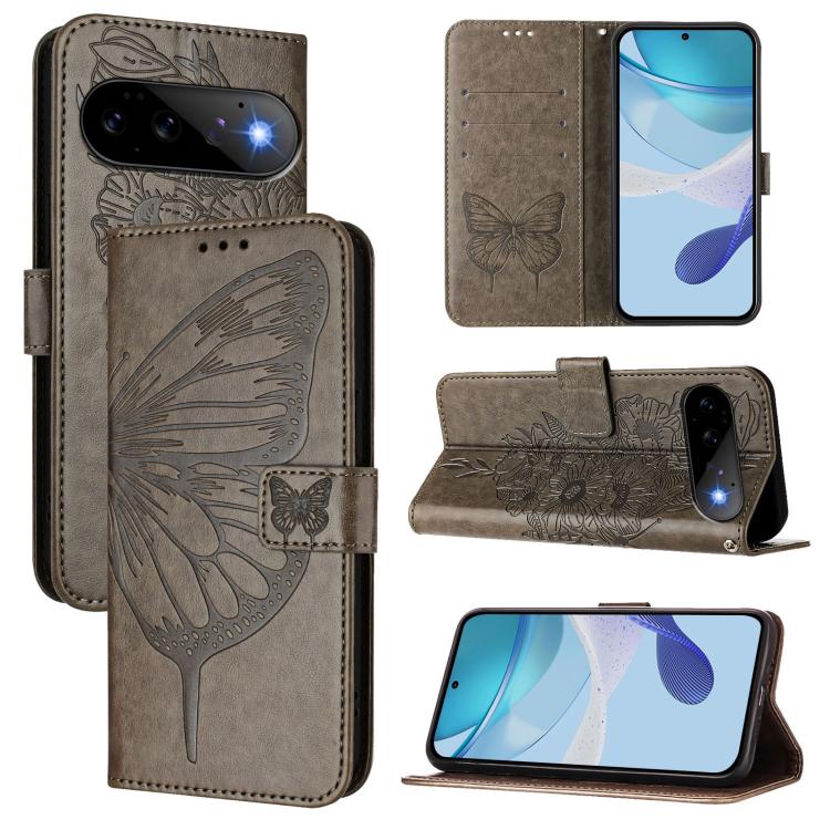 Embossed Butterfly Leather Phone Case, For Google Pixel 11 Pro XL, For Google Pixel 11 Pro / 11, For Google Pixel 10 Pro XL, For Google Pixel 10 / 10 Pro+, For Google Pixel 9a, For Google Pixel 9 Pro XL