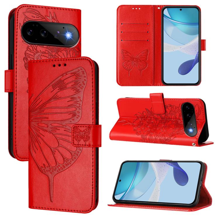 Embossed Butterfly Leather Phone Case, For Google Pixel 11 Pro XL, For Google Pixel 11 Pro / 11, For Google Pixel 10 Pro XL, For Google Pixel 10 / 10 Pro+, For Google Pixel 9a, For Google Pixel 9 Pro XL