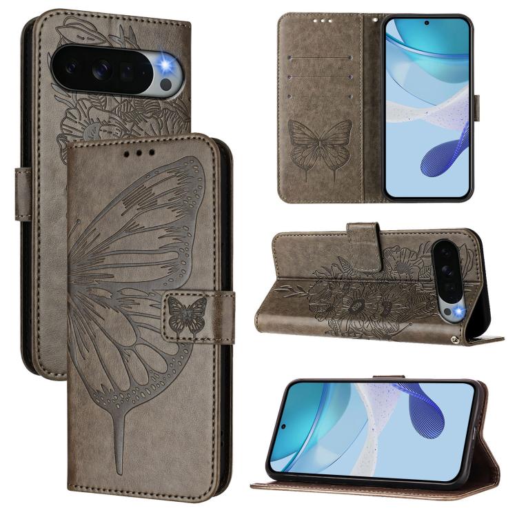 Embossed Butterfly Leather Phone Case, For Google Pixel 11 Pro XL, For Google Pixel 11 Pro / 11, For Google Pixel 10 Pro XL, For Google Pixel 10 / 10 Pro+, For Google Pixel 9a, For Google Pixel 9 Pro XL