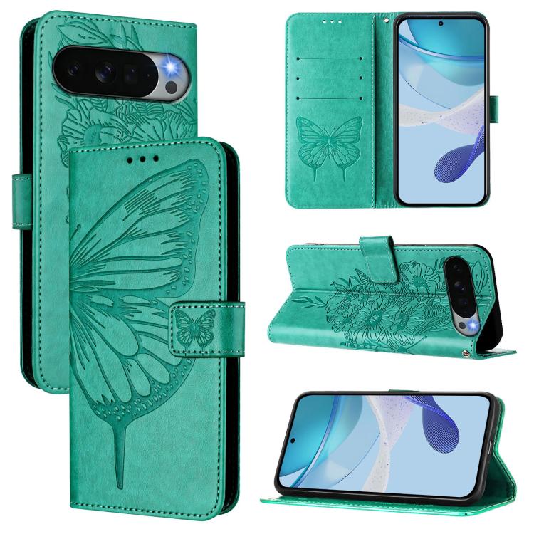Embossed Butterfly Leather Phone Case, For Google Pixel 11 Pro XL, For Google Pixel 11 Pro / 11, For Google Pixel 10 Pro XL, For Google Pixel 10 / 10 Pro+, For Google Pixel 9a, For Google Pixel 9 Pro XL