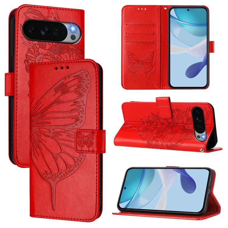 Embossed Butterfly Leather Phone Case, For Google Pixel 11 Pro XL, For Google Pixel 11 Pro / 11, For Google Pixel 10 Pro XL, For Google Pixel 10 / 10 Pro+, For Google Pixel 9a, For Google Pixel 9 Pro XL