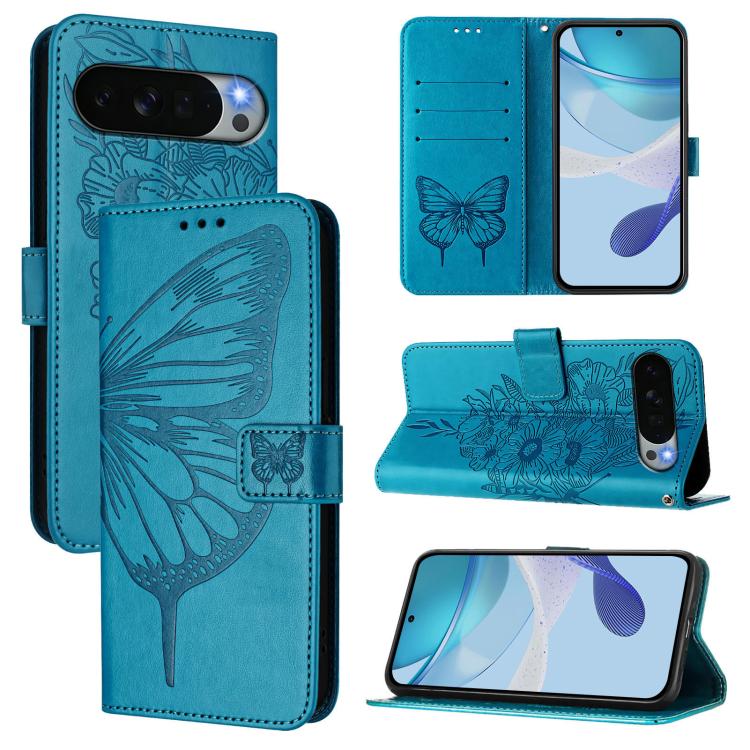 Embossed Butterfly Leather Phone Case, For Google Pixel 11 Pro XL, For Google Pixel 11 Pro / 11, For Google Pixel 10 Pro XL, For Google Pixel 10 / 10 Pro+, For Google Pixel 9a, For Google Pixel 9 Pro XL
