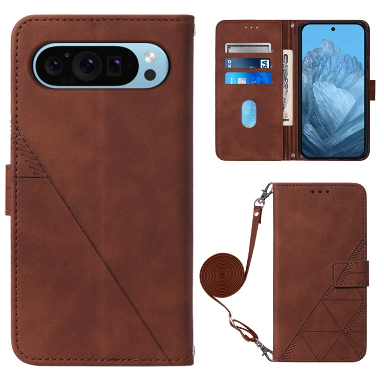 Crossbody 3D Embossed Flip Leather Phone Case, For Google Pixel 11 Pro XL, For Google Pixel 11 Pro / 11, For Google Pixel 10 Pro XL, For Google Pixel 10 / 10 Pro+, For Google Pixel 9a, For Google Pixel 9 Pro XL, For Google Pixel 9 Pro, For Google Pixel 9
