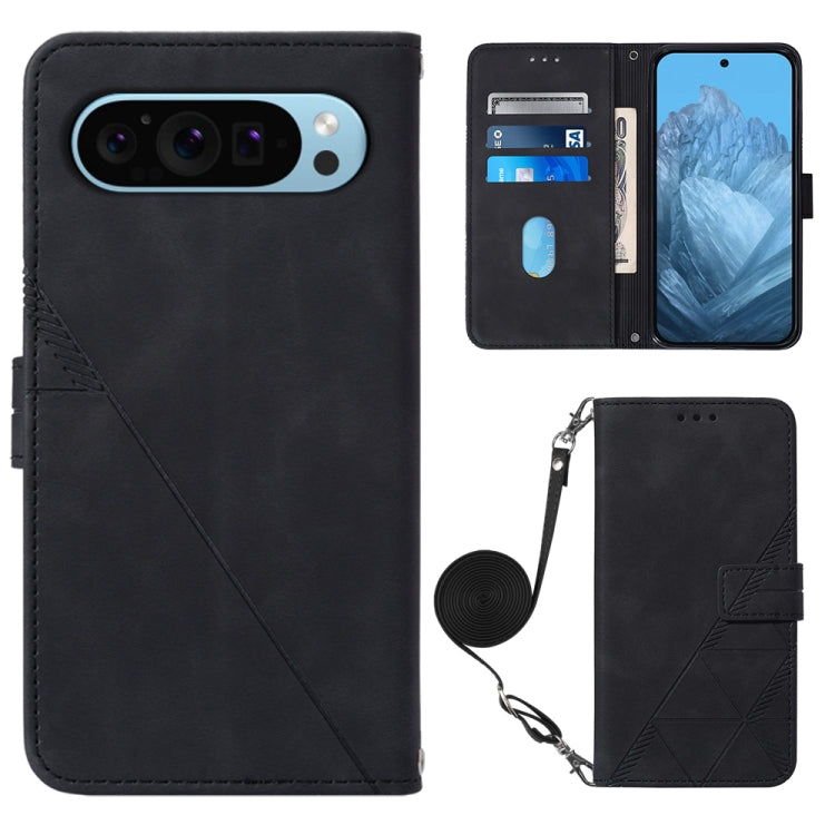 Crossbody 3D Embossed Flip Leather Phone Case, For Google Pixel 11 Pro XL, For Google Pixel 11 Pro / 11, For Google Pixel 10 Pro XL, For Google Pixel 10 / 10 Pro+, For Google Pixel 9a, For Google Pixel 9 Pro XL, For Google Pixel 9 Pro, For Google Pixel 9