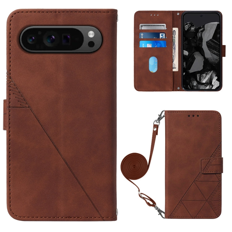 Crossbody 3D Embossed Flip Leather Phone Case, For Google Pixel 11 Pro XL, For Google Pixel 11 Pro / 11, For Google Pixel 10 Pro XL, For Google Pixel 10 / 10 Pro+, For Google Pixel 9a, For Google Pixel 9 Pro XL, For Google Pixel 9 Pro, For Google Pixel 9