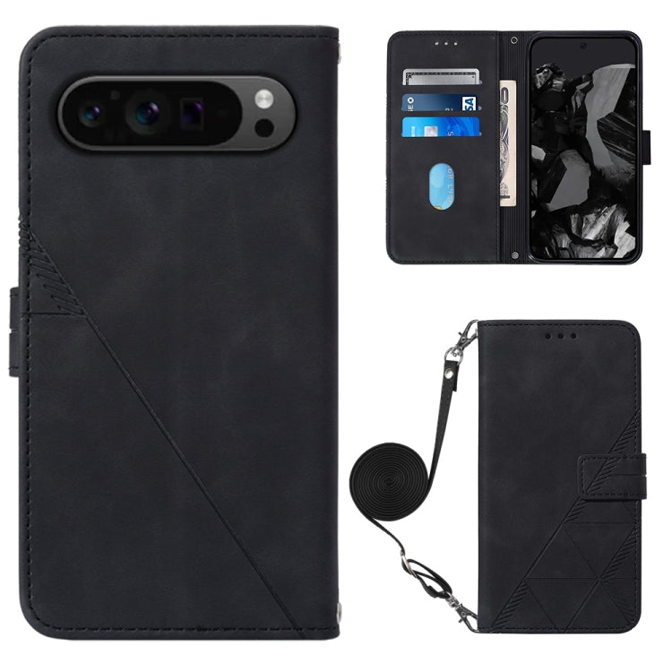 Crossbody 3D Embossed Flip Leather Phone Case, For Google Pixel 11 Pro XL, For Google Pixel 11 Pro / 11, For Google Pixel 10 Pro XL, For Google Pixel 10 / 10 Pro+, For Google Pixel 9a, For Google Pixel 9 Pro XL, For Google Pixel 9 Pro, For Google Pixel 9
