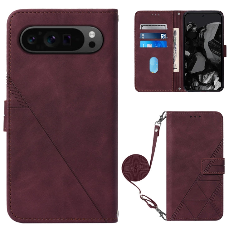 Crossbody 3D Embossed Flip Leather Phone Case, For Google Pixel 11 Pro XL, For Google Pixel 11 Pro / 11, For Google Pixel 10 Pro XL, For Google Pixel 10 / 10 Pro+, For Google Pixel 9a, For Google Pixel 9 Pro XL, For Google Pixel 9 Pro, For Google Pixel 9