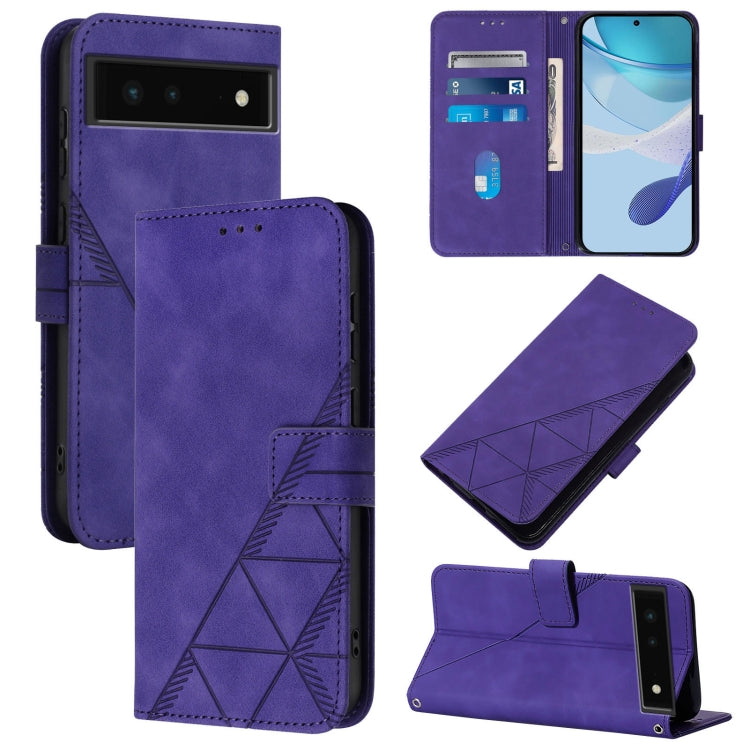 Crossbody 3D Embossed Flip Leather Phone Case, For Google Pixel 6