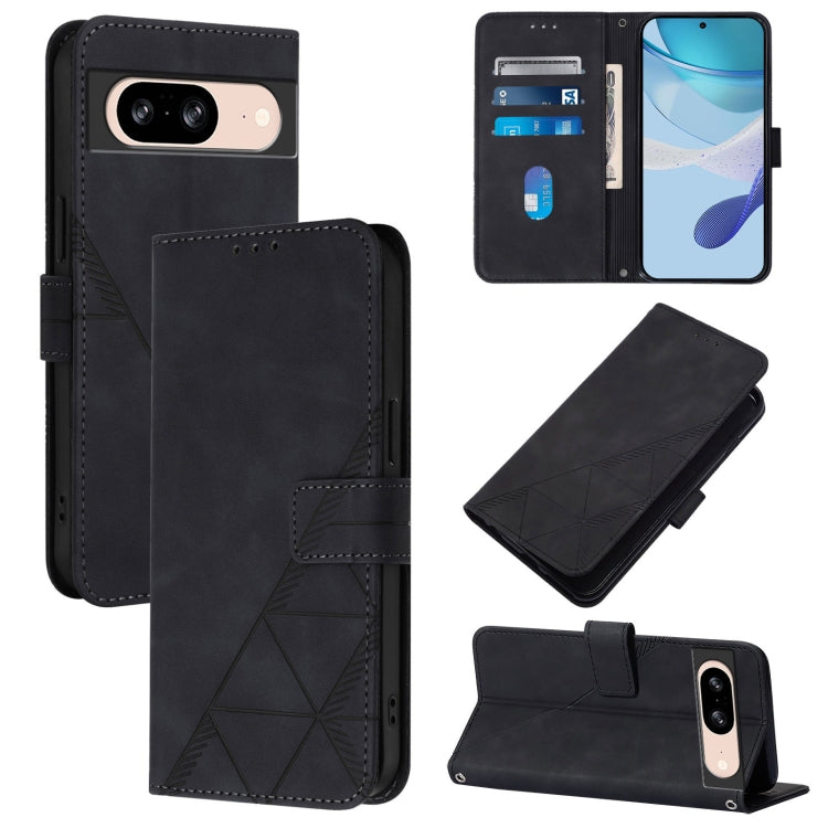 Crossbody 3D Embossed Flip Leather Phone Case, For Google Pixel 8a, For Google Pixel 8 Pro, For Google Pixel 8, For Google Pixel 7a, For Google Pixel 7 Pro, For Google Pixel 7, For Google Pixel 6a, For Google Pixel 6 Pro