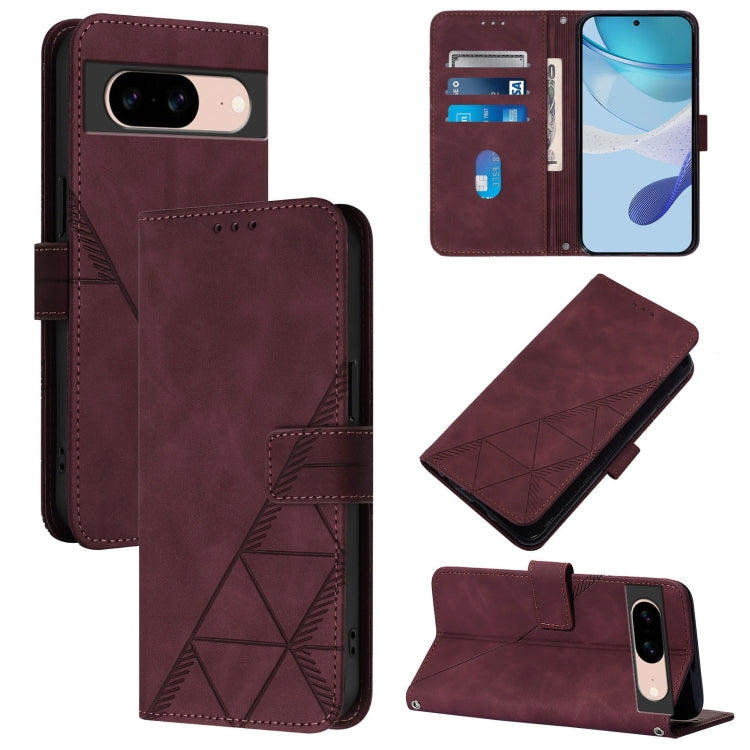 Crossbody 3D Embossed Flip Leather Phone Case, For Google Pixel 8a, For Google Pixel 8 Pro, For Google Pixel 8, For Google Pixel 7a, For Google Pixel 7 Pro, For Google Pixel 7, For Google Pixel 6a, For Google Pixel 6 Pro