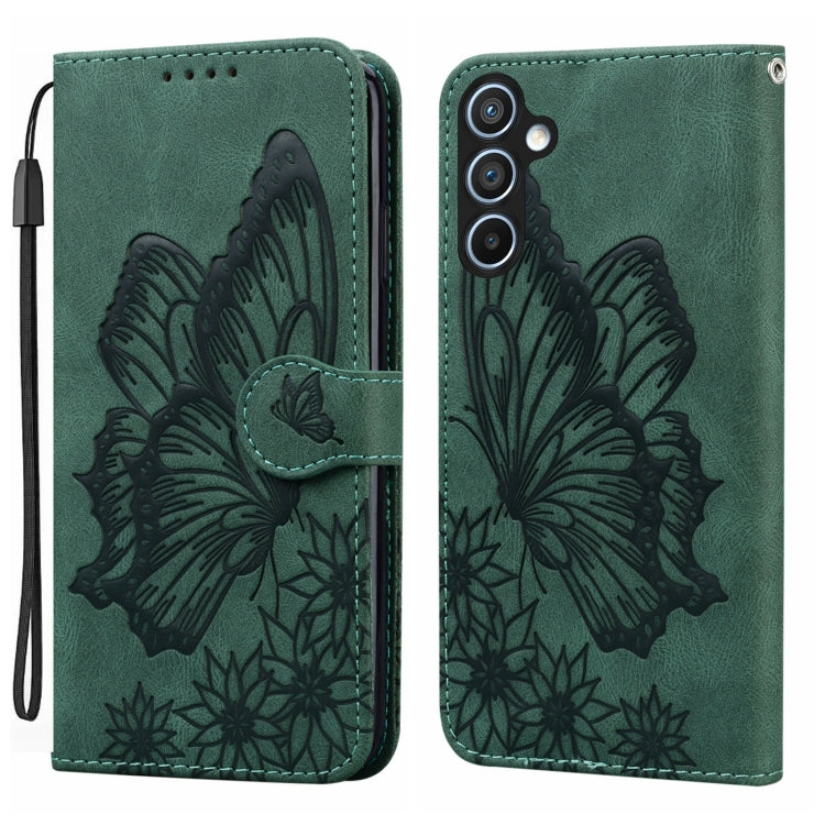 Retro Skin Feel Butterflies Embossing Horizontal Flip Leather Phone Case, For Samsung Galaxy A55 5G, For Samsung Galaxy A35 5G
