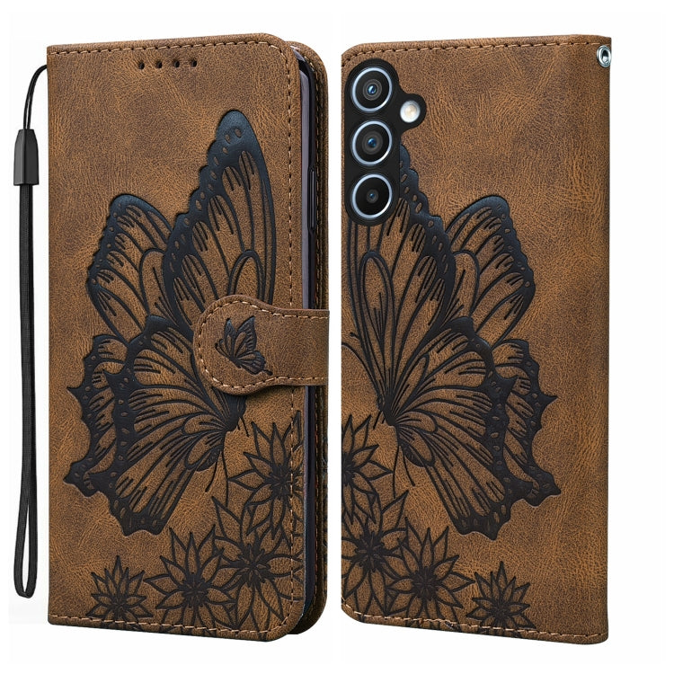 Retro Skin Feel Butterflies Embossing Horizontal Flip Leather Phone Case, For Samsung Galaxy A55 5G, For Samsung Galaxy A35 5G