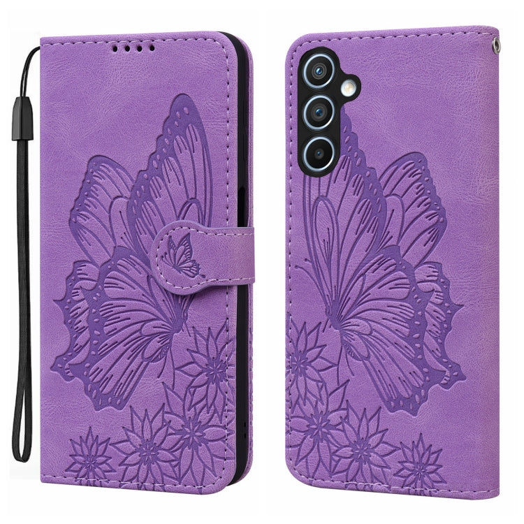 Retro Skin Feel Butterflies Embossing Horizontal Flip Leather Phone Case, For Samsung Galaxy A55 5G, For Samsung Galaxy A35 5G