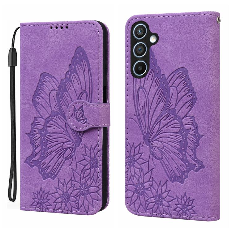 Retro Skin Feel Butterflies Embossing Horizontal Flip Leather Phone Case, For Samsung Galaxy A57 5G, For Samsung Galaxy A37 5G, For Galaxy A27 5G, For Samsung Galaxy A07 4G / A06 4G, For Samsung Galaxy A17 5G / A26 5G, For Samsung Galaxy A56 5G        ...