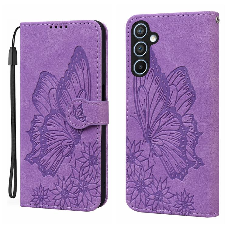 Retro Skin Feel Butterflies Embossing Horizontal Flip Leather Phone Case, For Samsung Galaxy A57 5G, For Samsung Galaxy A37 5G, For Galaxy A27 5G, For Samsung Galaxy A07 4G / A06 4G, For Samsung Galaxy A17 5G / A26 5G, For Samsung Galaxy A56 5G        ...