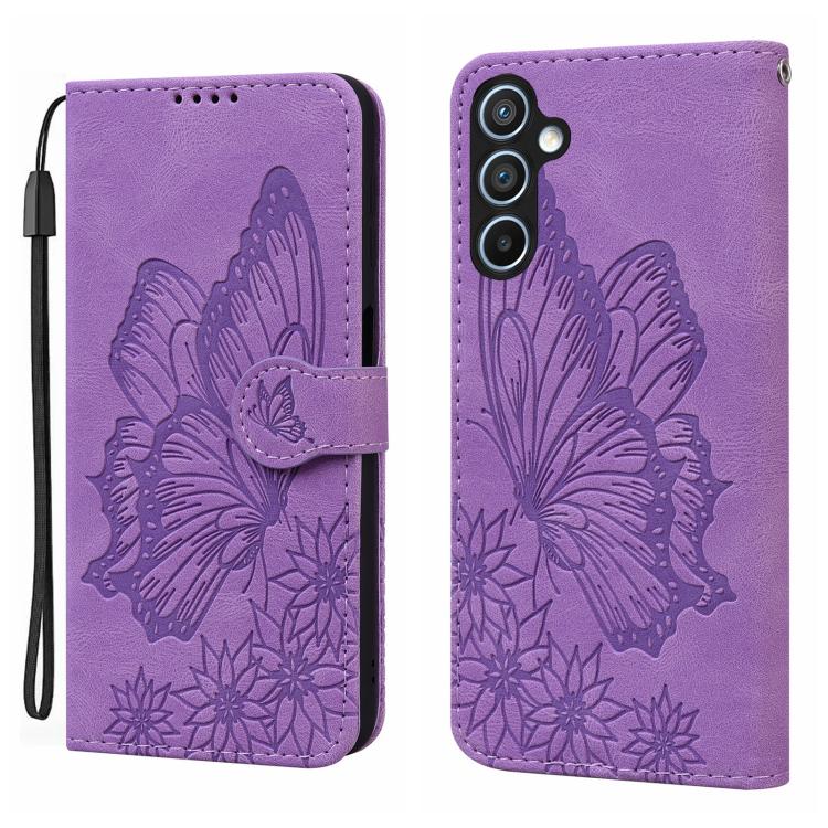 Retro Skin Feel Butterflies Embossing Horizontal Flip Leather Phone Case, For Samsung Galaxy A57 5G, For Samsung Galaxy A37 5G, For Galaxy A27 5G, For Samsung Galaxy A07 4G / A06 4G, For Samsung Galaxy A17 5G / A26 5G, For Samsung Galaxy A56 5G        ...