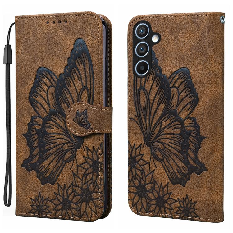 Retro Skin Feel Butterflies Embossing Horizontal Flip Leather Phone Case, For Samsung Galaxy A57 5G, For Samsung Galaxy A37 5G, For Galaxy A27 5G, For Samsung Galaxy A07 4G / A06 4G, For Samsung Galaxy A17 5G / A26 5G, For Samsung Galaxy A56 5G        ...