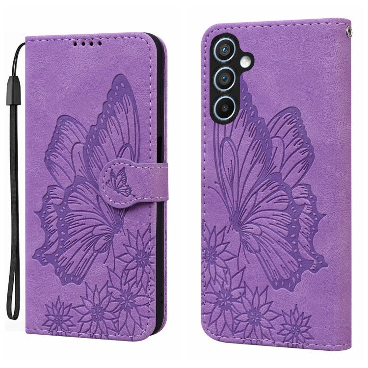 Retro Skin Feel Butterflies Embossing Horizontal Flip Leather Phone Case, For Samsung Galaxy A57 5G, For Samsung Galaxy A37 5G, For Galaxy A27 5G, For Samsung Galaxy A07 4G / A06 4G, For Samsung Galaxy A17 5G / A26 5G, For Samsung Galaxy A56 5G        ...