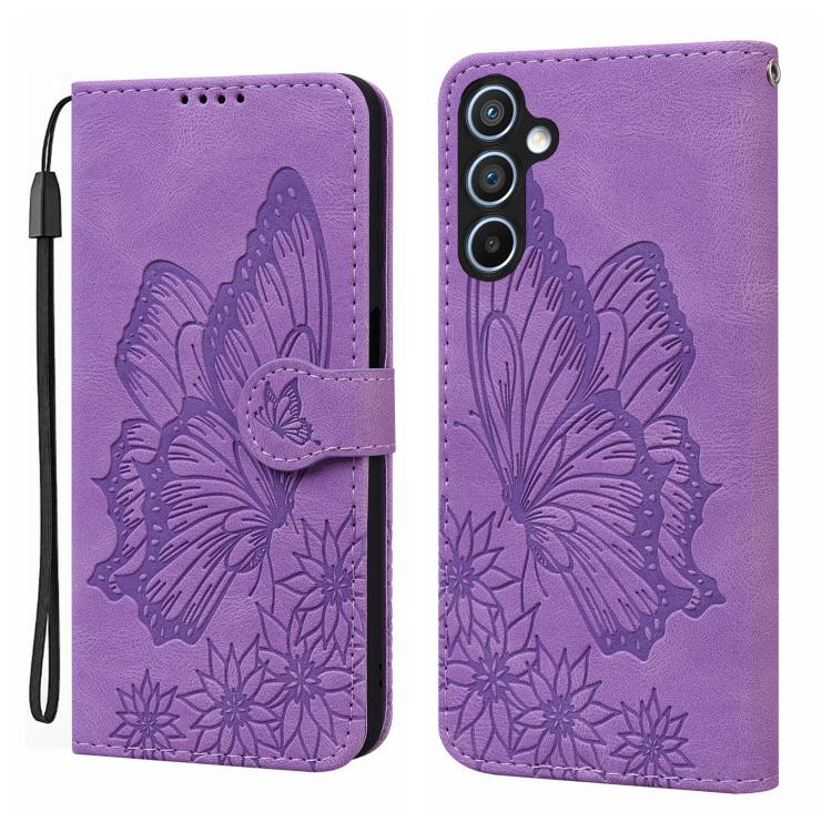 Retro Skin Feel Butterflies Embossing Horizontal Flip Leather Phone Case, For Samsung Galaxy A57 5G, For Samsung Galaxy A37 5G, For Galaxy A27 5G, For Samsung Galaxy A07 4G / A06 4G, For Samsung Galaxy A17 5G / A26 5G, For Samsung Galaxy A56 5G        ...