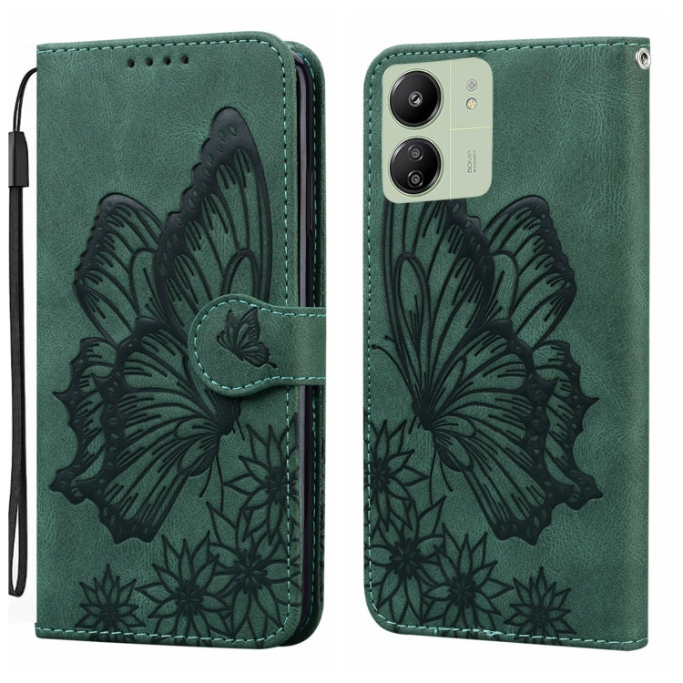 Retro Skin Feel Butterflies Embossing Horizontal Flip Leather Phone Case, For Redmi Note 14 5G, For Redmi Note 14 Pro 5G, For Redmi 14C 4G, For Xiaomi Redmi Note 13 Pro 4G, For Xiaomi Redmi Note 13 4G, For Xiaomi Redmi 13C / POCO C65                   ...