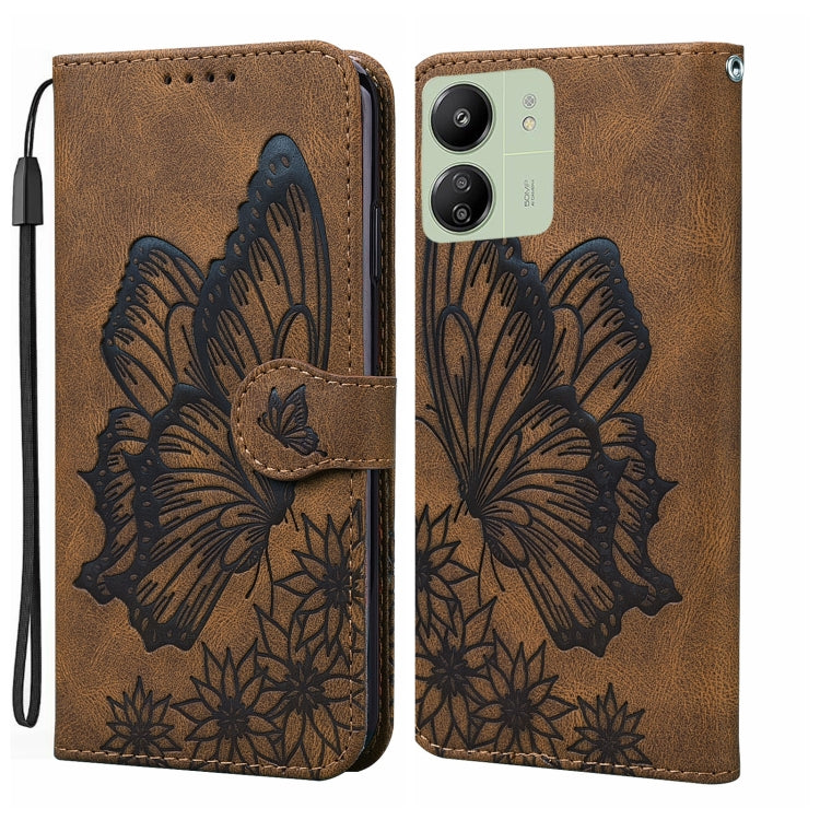 Retro Skin Feel Butterflies Embossing Horizontal Flip Leather Phone Case, For Redmi Note 14 5G, For Redmi Note 14 Pro 5G, For Redmi 14C 4G, For Xiaomi Redmi Note 13 Pro 4G, For Xiaomi Redmi Note 13 4G, For Xiaomi Redmi 13C / POCO C65                   ...