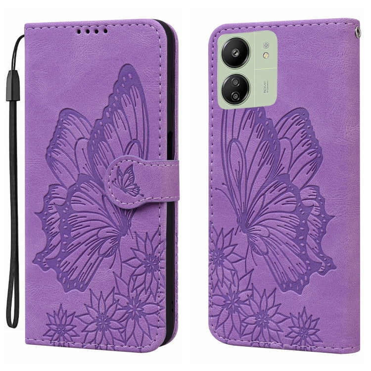 Retro Skin Feel Butterflies Embossing Horizontal Flip Leather Phone Case, For Redmi Note 14 5G, For Redmi Note 14 Pro 5G, For Redmi 14C 4G, For Xiaomi Redmi Note 13 Pro 4G, For Xiaomi Redmi Note 13 4G, For Xiaomi Redmi 13C / POCO C65                   ...