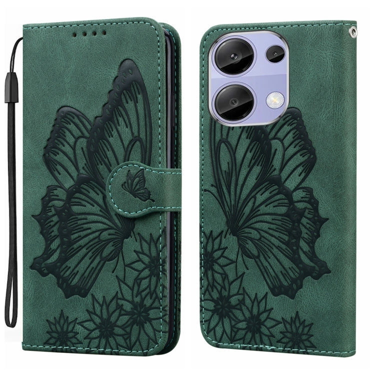 Retro Skin Feel Butterflies Embossing Horizontal Flip Leather Phone Case, For Redmi Note 14 5G, For Redmi Note 14 Pro 5G, For Redmi 14C 4G, For Xiaomi Redmi Note 13 Pro 4G, For Xiaomi Redmi Note 13 4G, For Xiaomi Redmi 13C / POCO C65                   ...