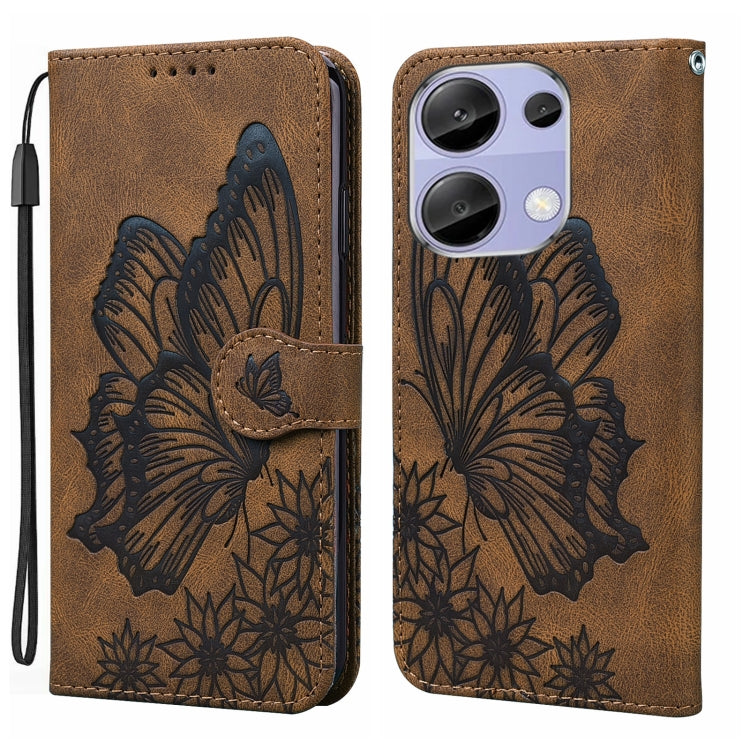 Retro Skin Feel Butterflies Embossing Horizontal Flip Leather Phone Case, For Redmi Note 14 5G, For Redmi Note 14 Pro 5G, For Redmi 14C 4G, For Xiaomi Redmi Note 13 Pro 4G, For Xiaomi Redmi Note 13 4G, For Xiaomi Redmi 13C / POCO C65                   ...
