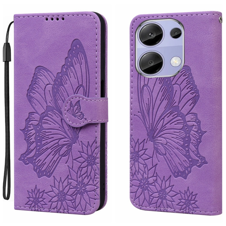 Retro Skin Feel Butterflies Embossing Horizontal Flip Leather Phone Case, For Redmi Note 14 5G, For Redmi Note 14 Pro 5G, For Redmi 14C 4G, For Xiaomi Redmi Note 13 Pro 4G, For Xiaomi Redmi Note 13 4G, For Xiaomi Redmi 13C / POCO C65                   ...