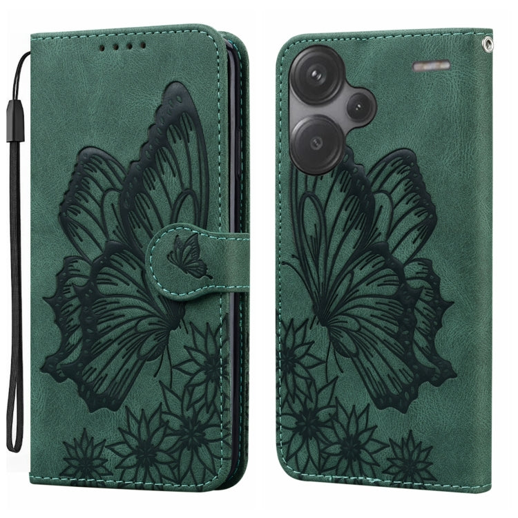 Retro Skin Feel Butterflies Embossing Horizontal Flip Leather Phone Case, For Redmi Note 14 5G, For Redmi Note 14 Pro 5G, For Redmi 14C 4G, For Xiaomi Redmi Note 13 Pro 4G, For Xiaomi Redmi Note 13 4G, For Xiaomi Redmi 13C / POCO C65                   ...