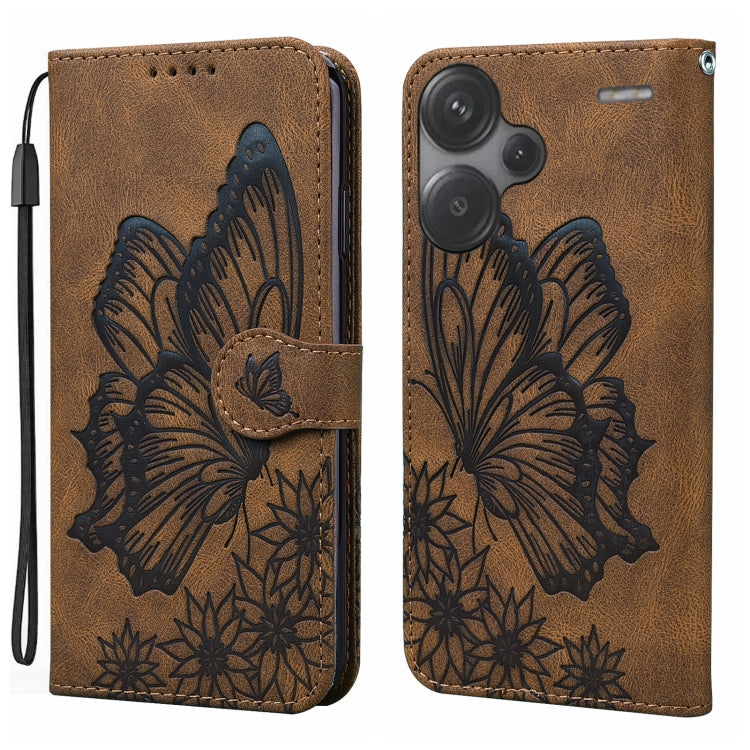 Retro Skin Feel Butterflies Embossing Horizontal Flip Leather Phone Case, For Redmi Note 14 5G, For Redmi Note 14 Pro 5G, For Redmi 14C 4G, For Xiaomi Redmi Note 13 Pro 4G, For Xiaomi Redmi Note 13 4G, For Xiaomi Redmi 13C / POCO C65                   ...